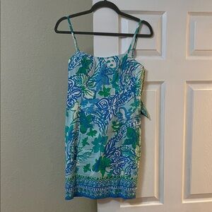 Lilly Pulitzer Blue and Green Mini Dress